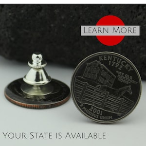 Kentucky Travel Pin: Handcrafted Coin Jewelry, Groomsmen Lapel Pin
