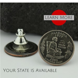 Alabama Lapel Pin - Handmade Coin Jewelry | Travel Pin | Groom Lapel Pins, Wedding Lapel Pin, Unique Alabama Gift