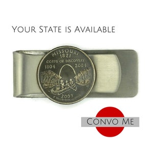 Missouri Money Clip - A unique handmade money clip using the Missouri State Quarter.  A perfect gift for your Missouri wedding.