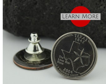 Texas Quarter Lapel Pin: Authentic State Coin Jewelry, Travel Keepsake