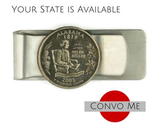 Alabama Quarter Money Clip: State Keepsake Gift