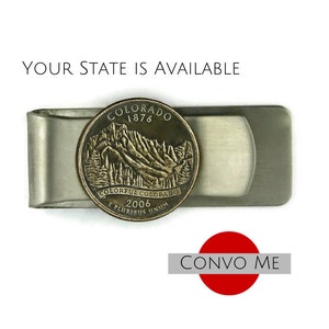 Colorado-Geld-Clip. Eine einzigartige handgemachte Geld-Clip mit der Colorado State Quarter. Eine perfekte Rechnung Clip oder Money Clip Geschenk für Ihre Hochzeit.