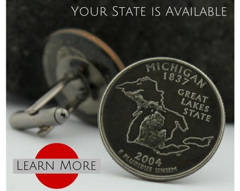 Michigan cufflinks - Michigan Cuff Links - Great Lakes Cufflinks - Groom Cufflinks