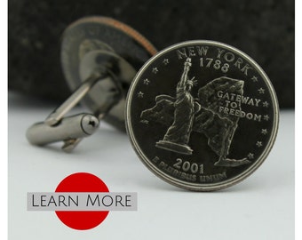 New York Cufflinks (Cuff Links) - Statue of Liberty Cufflinks (Cuff LInks) - Lady LIberty - Custom Cufflinks