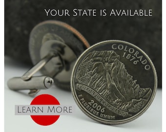 Colorado Cuff links (Cufflinks) - Colorful Colorado - Rocky Mountains Cufflinks - Custom Wedding Cufflinks (Cuff Links)