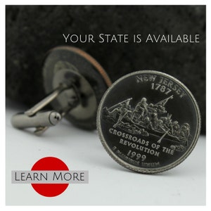 New Jersey Coin Cufflinks | Groom, Groomsmen, or Ushers Cuff Links for Wedding