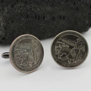 Theodore Roosevelt Coin Cufflinks: Bull Moose US Coin Jewelry | Groomsmen or Groom Cuff Links
