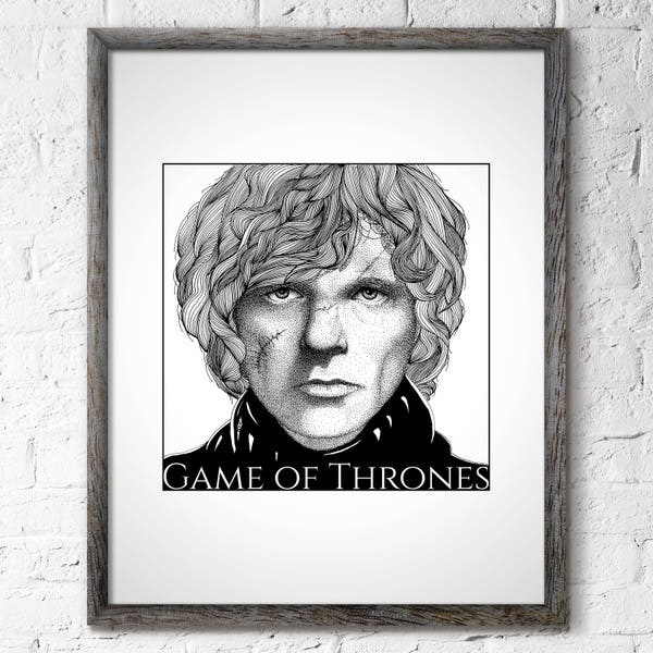 Tyrion Lannister Game of Thrones Song of Ice and Fire George RR Martin Wall Decor Art Print, TV show Science Fiction Fantasy, Peter Dinklage