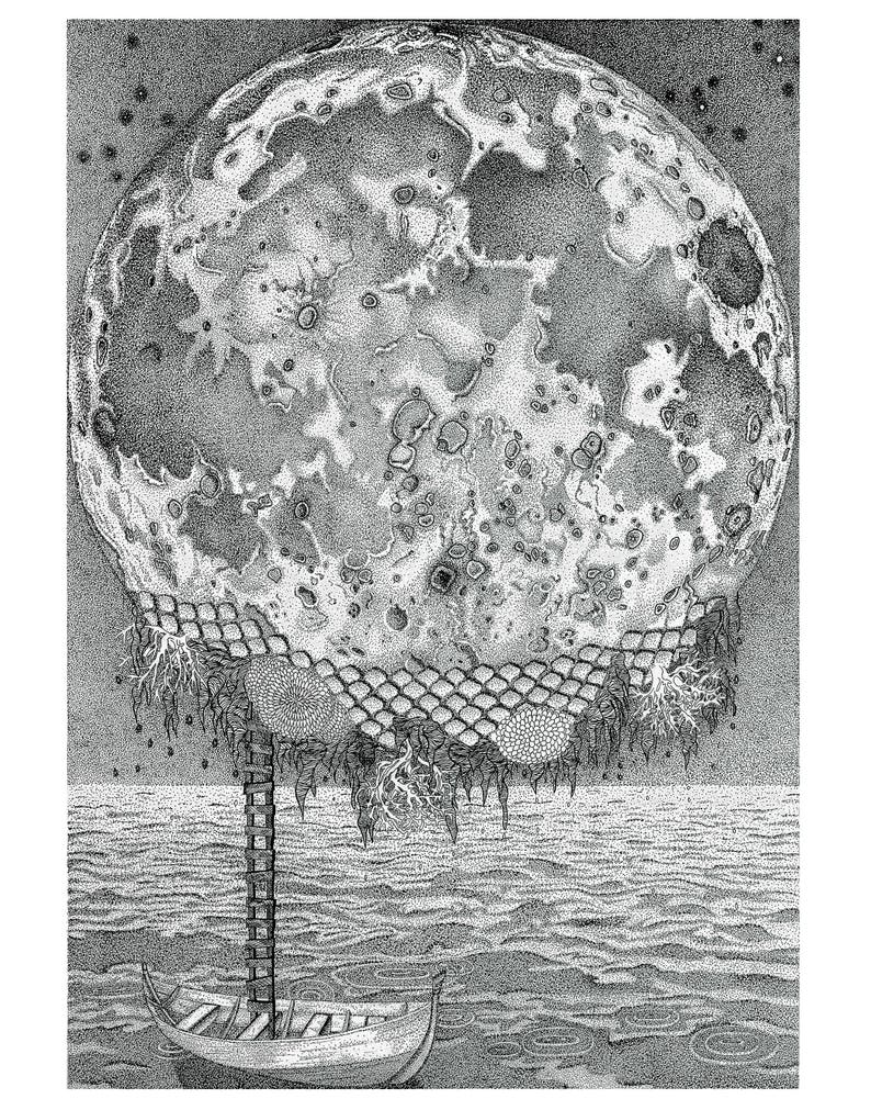 Moon Wall Decor Moon Art Prints Birthday Gift Moon Print | Etsy