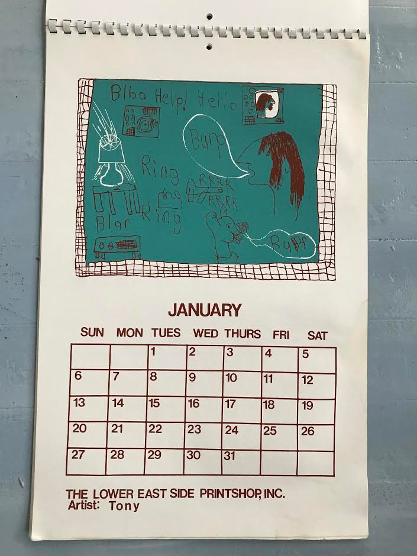 Vintage 1980 Calendar The Lower East Side Print Shop Etsy