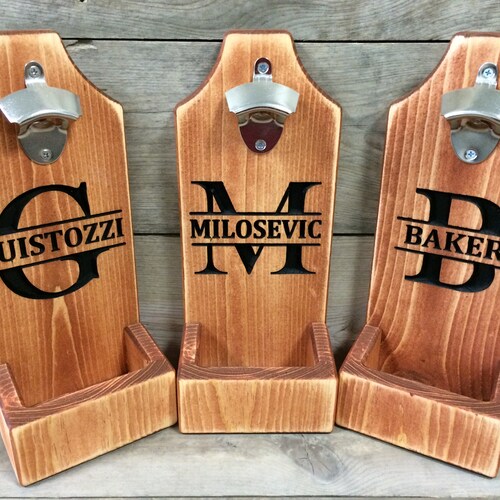 Wall Mounted Bottle Opener-Groomsman Gift-Beer Opener-Anniversary Gifts For Men-Gifts For Him-Personalized Wedding Party Gifts, Barware