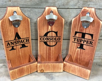 Personalisierter Wandbesatz- Bierflaschenöffner aus Holz - Personalisiertes Hochzeitsgeschenk - Vatertagsgeschenk - Hochzeitsparty