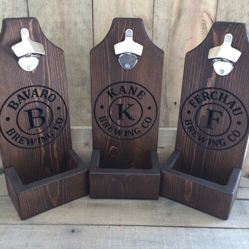 Personalized Beer Bottle Opener Wall Mounted Opener Etsy