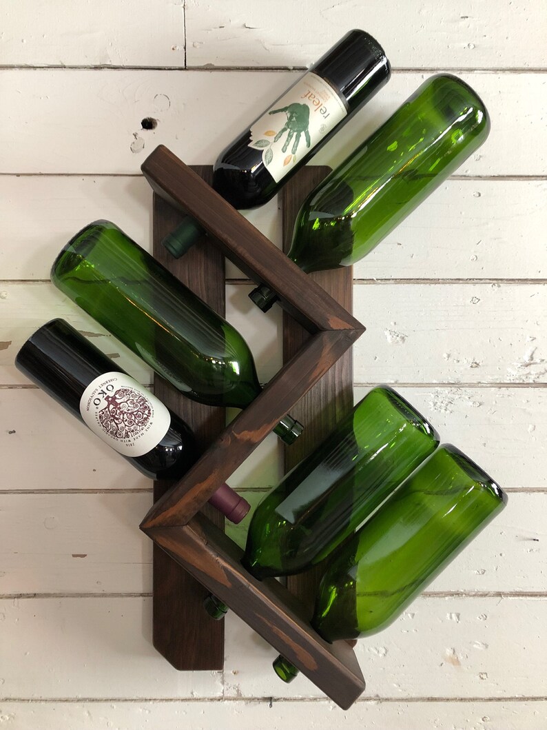 Wine Rackwall Mounted Wine Rackrustic Vintage Wine Etsy