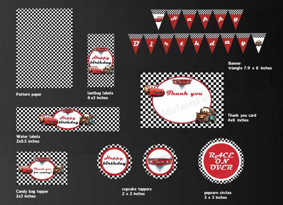INSTANT DOWNLOAD Cars Printables Cars Birthday Banner Cars | Etsy
