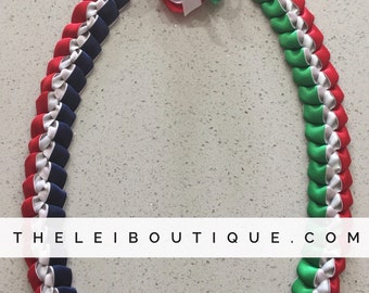 Mexican American Lei Single Braided Satin Ribbon Lei