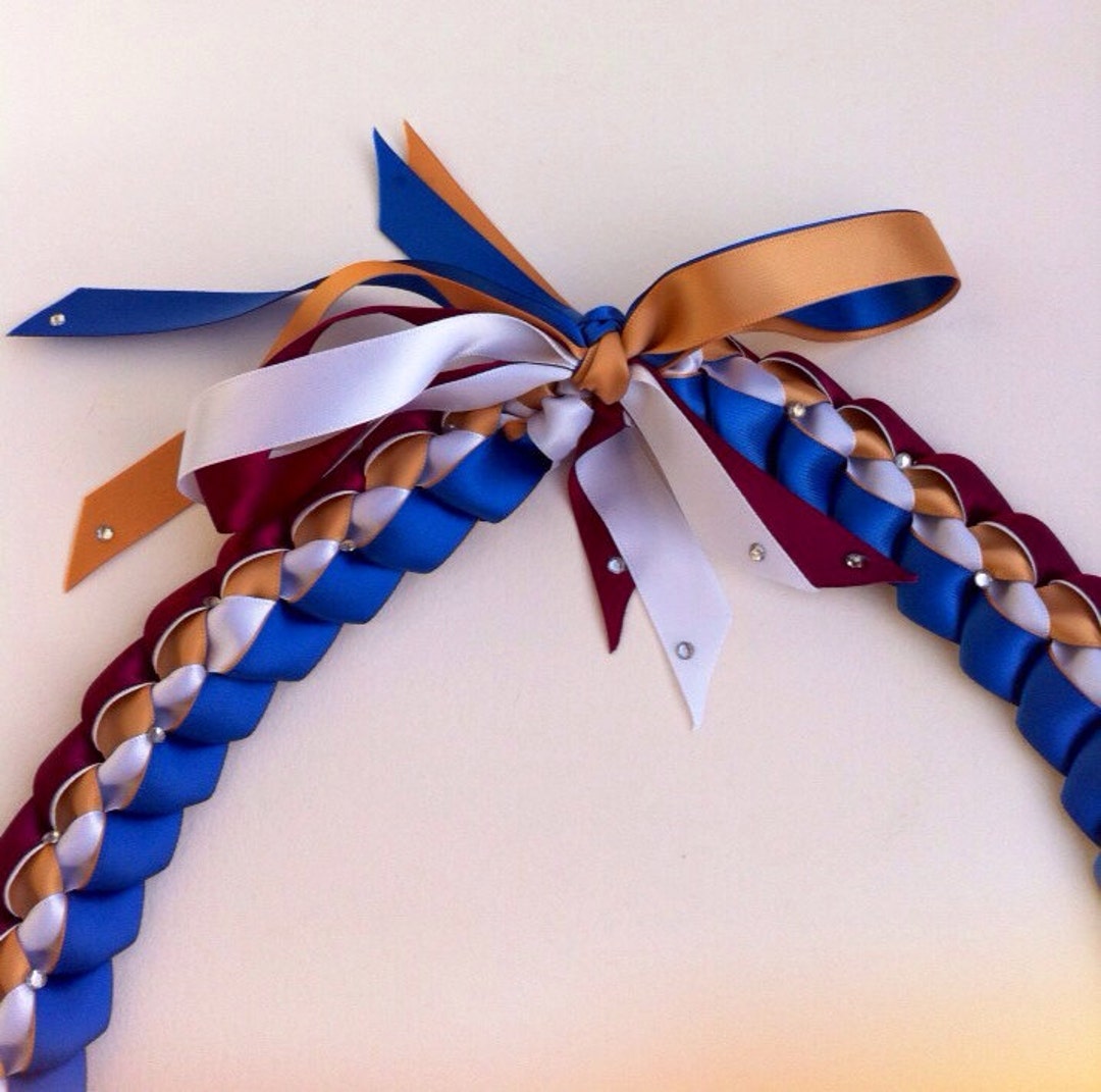Royal Blue Ribbon In Graduation Graduation Lei Maroon Gold White Royal Blue Ribbon Single Braided Lei ...