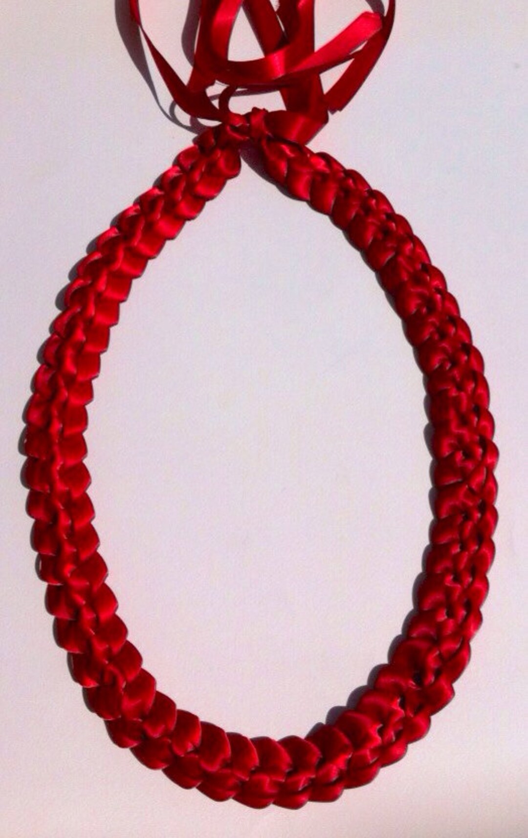 Graduation Lei Handmade Red Ribbon Lei Without Rhinestones Single ...