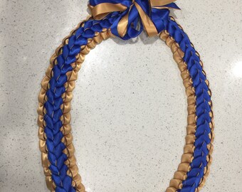 Graduation Lei Blue and Gold Double Braided Lei