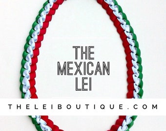 Graduation Lei Mexican Lei Single Braided Lei with Satin Ribbons