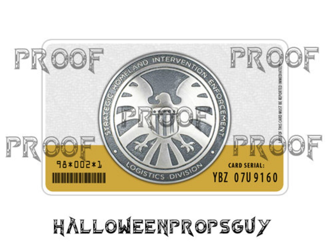 Agents of S.H.I.E.L.D. Custom BADGE Card Printed on Hico Magstripe Card