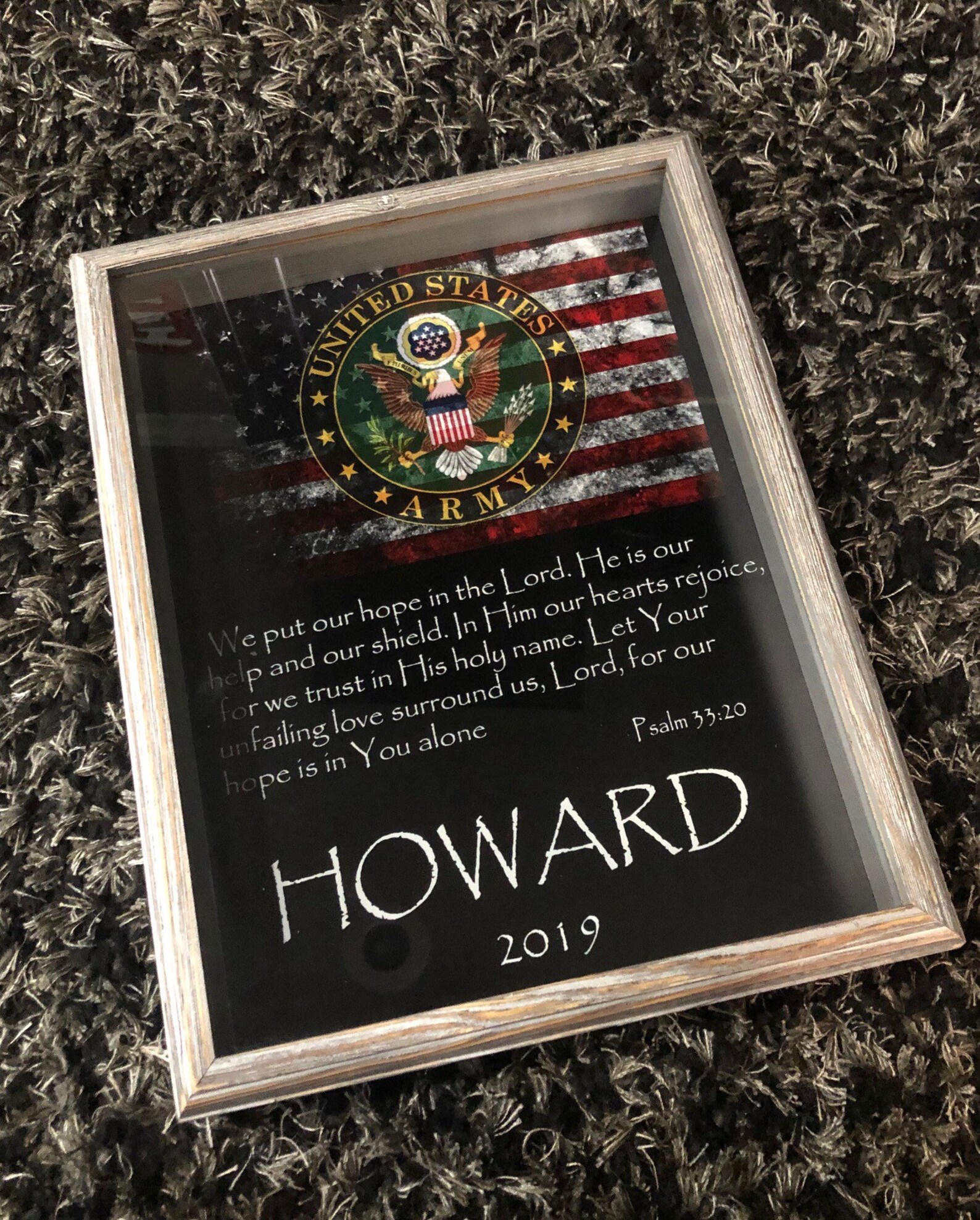 Personalized Army Shadow Box Military Veteran Etsy