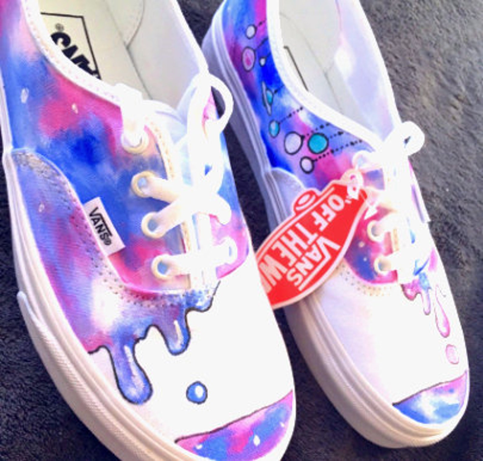 Galaxy Drip Planet Vans Custom Hand painted Canvas shoes | Etsy