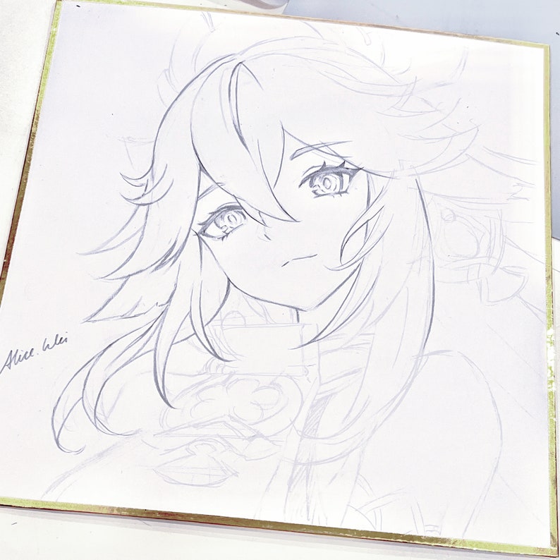Custom Hand-drawn Shikishi Art image 6