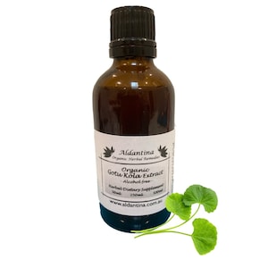 Organic Gotu Kola Herbal Tincture/Extract - alcohol free -