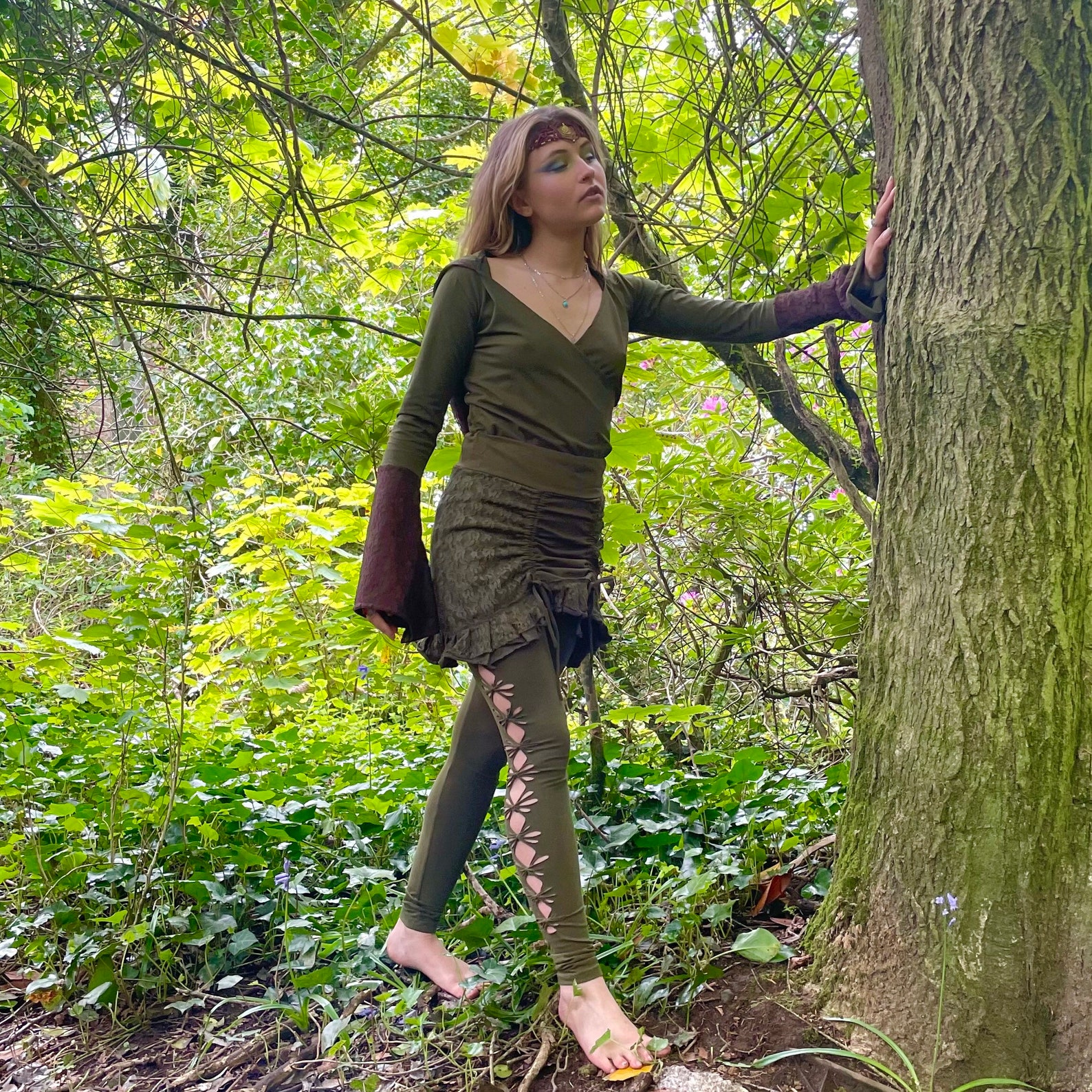 Forest Clothing Pixie Skirt Green Clothing Khaki Skirt | Etsy