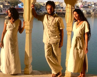 Pantalones cargo de cáñamo hechos a mano, pantalones ecológicos y sostenibles