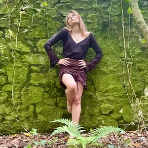Hippie Skirt, Elven Skirt, Natural Clothing, Steampunk Wear, Pixie Skirt, Brown Clothing, Elven Clothing, Rustic Clothing, Fairy Skirt
