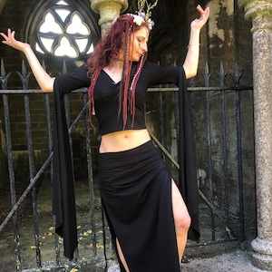 Gothic Clothing, Witch Top, Wing Sleeve, Elven Clothing, Fairy Wing, Burning Man Clothing, Boho Top, Hippie Clothing, Pagan Clothing