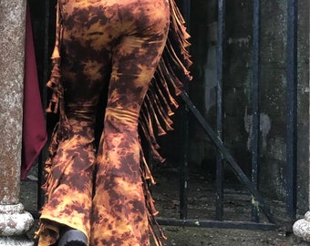 Beige, Cowgirl, Bell Bottoms, Fringed Leggings, 60's, Funky Pants, Fringed Flared Pants, Boho Trousers, Festival, Burning Man, Hippie Pants Beige, Cowgirl, Bell Bottoms, Fringed Leggings, 60's, Funky Pants, Fringed Flared Pants, Boho Trousers, Festival, Burning Man, Hippie Pants