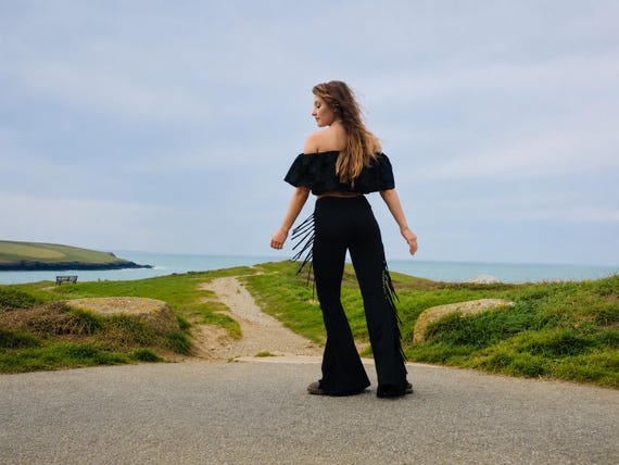Fringe Pants, Bell Bottoms, Flared Leggings, Fringed Flared Pants