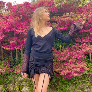 Hippie Skirt, Black Skirt, Elven Skirt, Natural Clothing, Steampunk Wear, Pixie Skirt, Elven Clothing, Rustic Clothing, Fairy Skirt