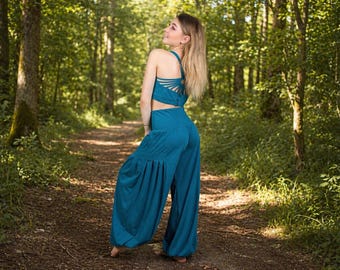 Strappy Crop Top, Blue Yoga Bra, Tribal Burning Man Wear