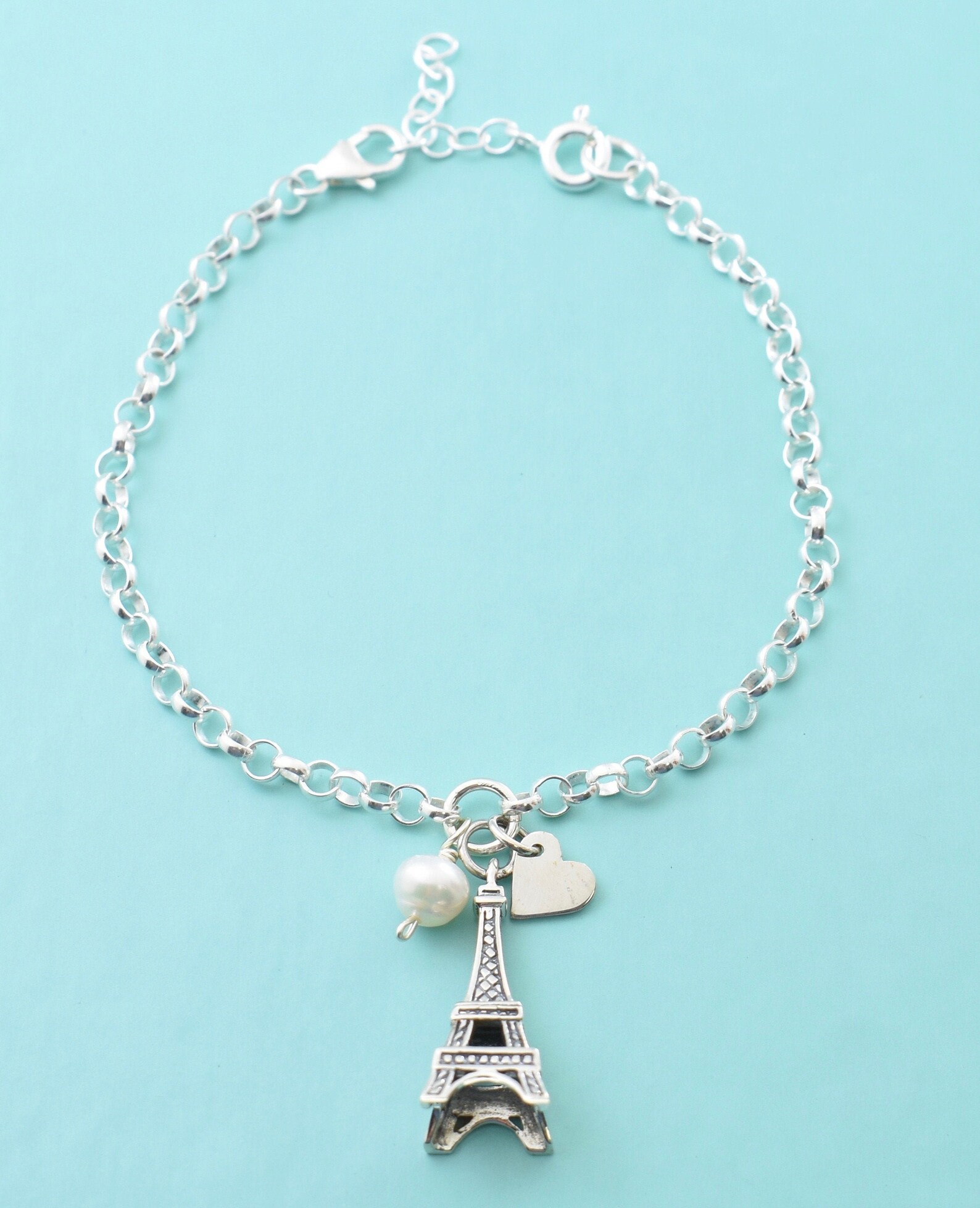 Eiffel Tower charm bracelet. Personalized gift. Eiffel tower Etsy Italia
