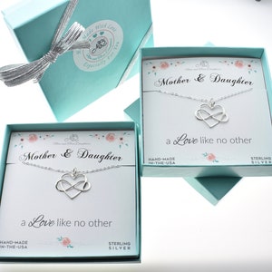 Mother Daughter Infinity Heart Necklace Set. Mother Daughter Jewelry. Mother&#39;s Day Gifts. Gift for Mom.