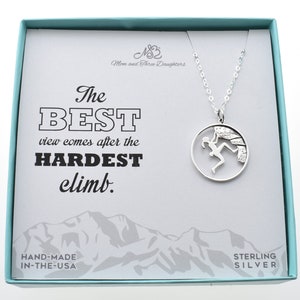 Sterling Silver Rock Climber Pendant Necklace: Inspirational Gift
