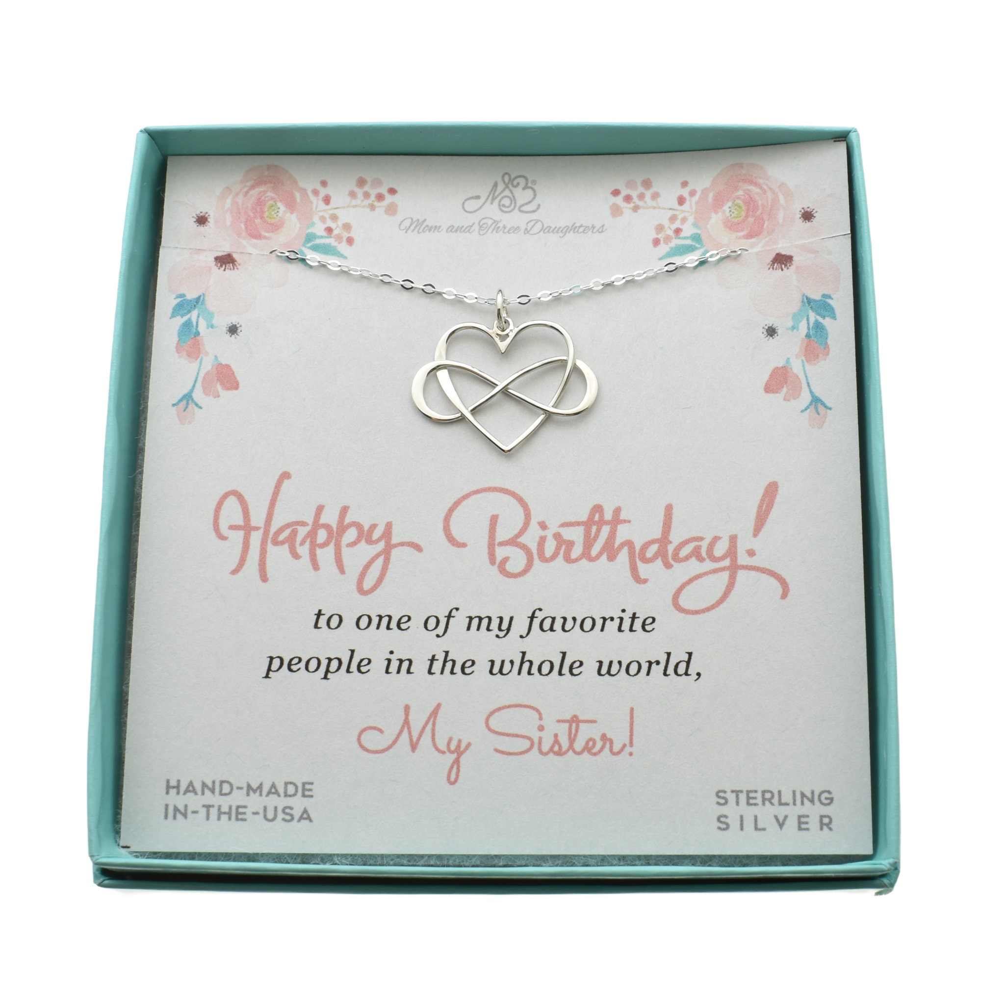 Birthday Necklace for Sister in Sterling Silver. Birthday Etsy