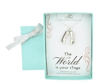 Collar de bailarina de punta de ballet en plata de ley: joyería de danza