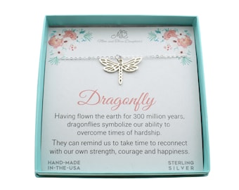 Sterling Silver Dragonfly Pendant Necklace: Inspirational Gift