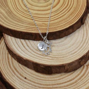 Personalized Penguin Necklace: Sterling Silver Initial Charm, Animal Jewelry
