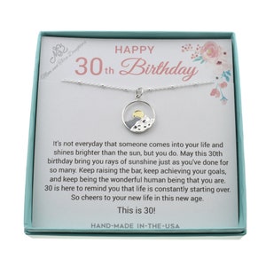 30th Birthday Necklace in Sterling Silver. 30 Birthday Gift. Thirtieth Birthday. Birthday Jewelry. Birthday Gift for Her. Best Friend gift