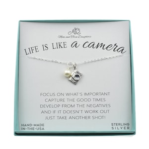 Camera Necklace in Sterling Silver. Gift for Photographer. Photography Gifts. Photography Student. Camera Gifts.