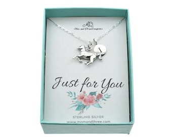 Personalized Little Girl&#39;s Horse Necklace in Sterling Silver. Little Girl Horse Gift. Horseback Rider Gift. Horseback Riding.