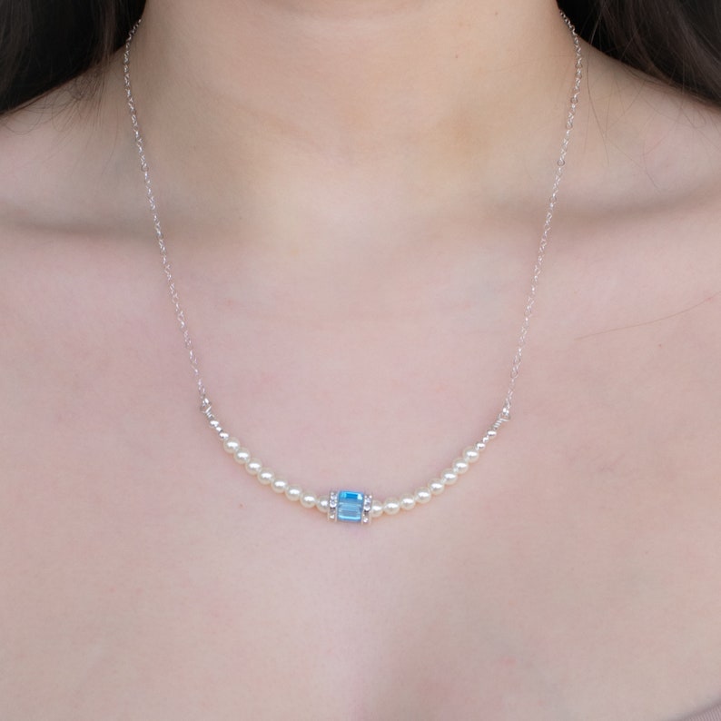16th Birthday Gift. Birthstone Necklace. Sweet 16 Birthday Gifts for Her. Sixteenth Birthday Gift for Girl. March. image 2