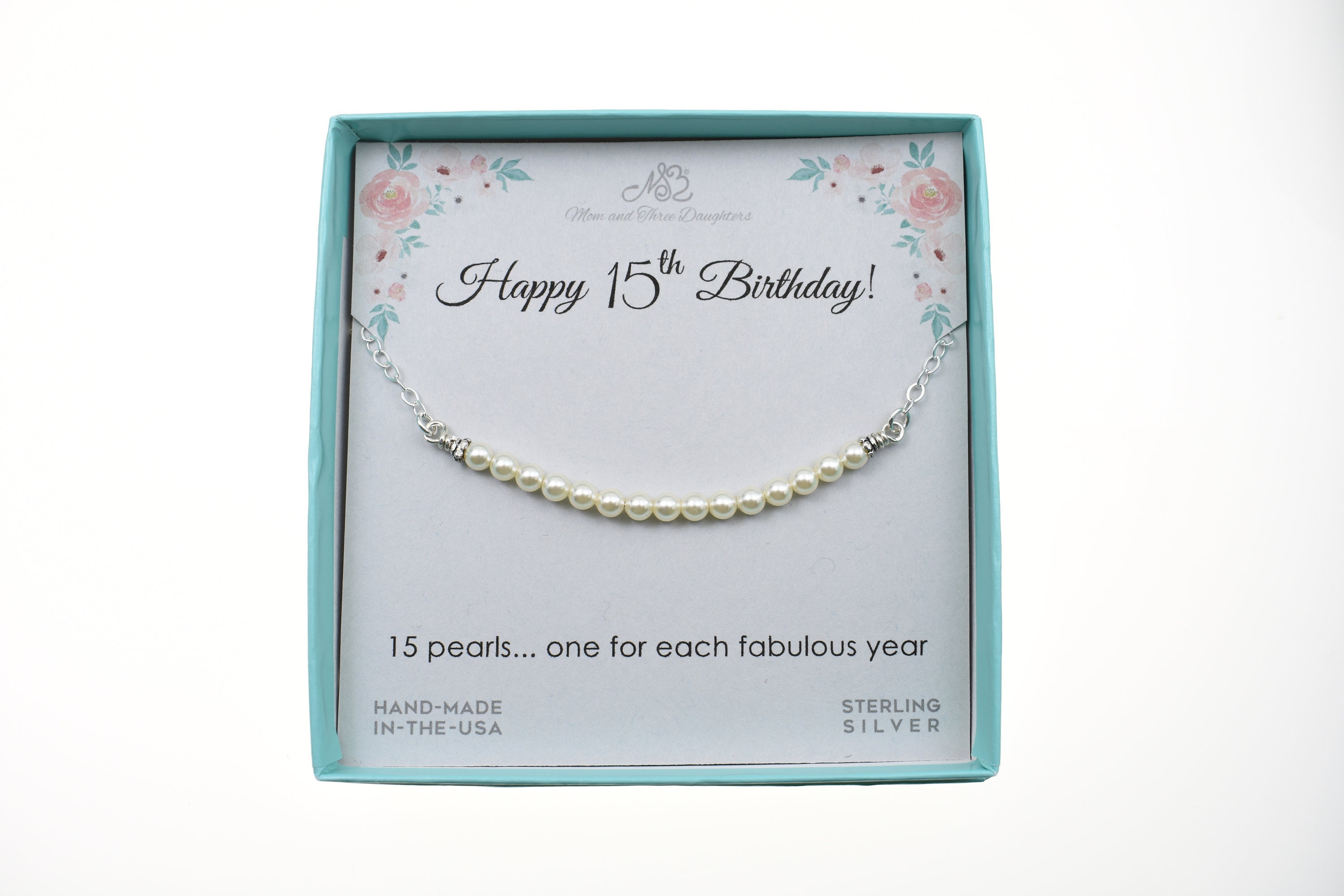 15th Birthday Gift for 15 Year Old Girl, Birthstone Necklace, 925