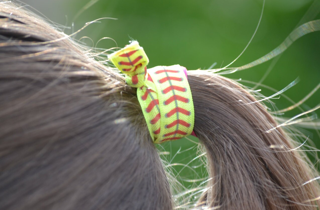 Softball Hair Ties 6 Pack Softball Hair Accessories Softball Etsy